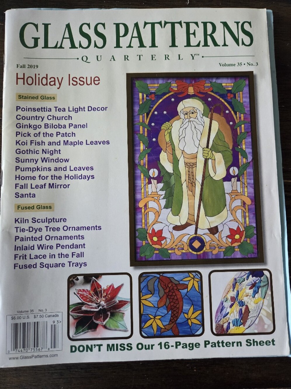 Glass Patterns Quarterly Magazine fall 2019. Volumen 35. No. 3